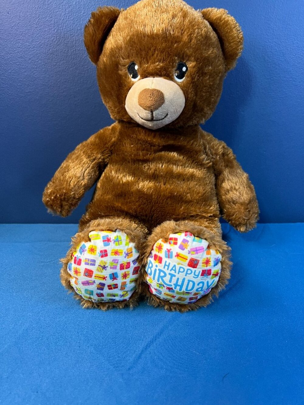 Build-A-Bear Workshop Brown Happy Birthday Bear Plush Stuffed Animal 16"